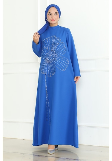 Zeral Taş İşlemeli Abiye 1200 - İndigo