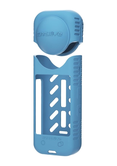 Youmex Insta360 X4 İçin Mavi Silikon Korumalı Kılıf - Lens + Gövde Seti, Anti-düşük, Kaymaz Doku, Kolay Kurulum X4-bht818