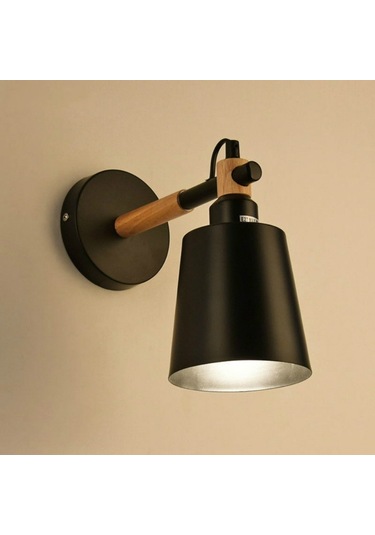 Merdiven Koridoru Başucu Yatak Odası Duvar Lambası Yaratıcı Basit Arka Plan Restoran Eğik Varil Işık, Ac 220v Siyah