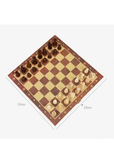 Ruicoo Taşınabilir Katlanır Ahşap Satranç Takımı - Dayanıklı Ve Renkli Tasarım, 29x29 Cm