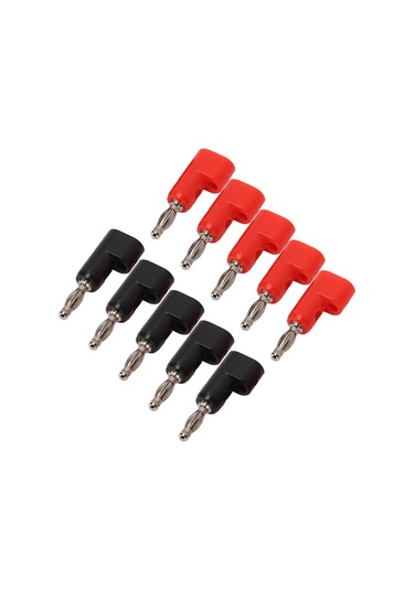 Moveevo 4mm Sıvama Olmayan Elmas Tipi Muz Soketi, Yığılabilir, 24a Akım, Bakır-gümüş Malzeme, Kırmızı-siyah 5 Set J.10026 25