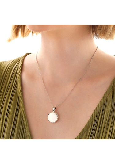 Blackcraft 925 Ayar Gümüş Kapaklı Madalyon Kadın Kolye Bc-15fe56 Renkli