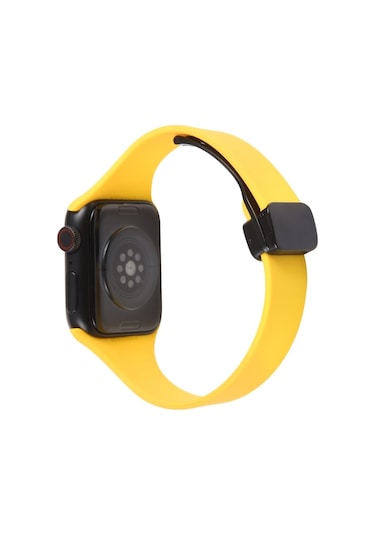 iOS Uyumlu Watch Serisi 5 44mm Manyetik Toka İnce Silikon İzleme Bandı