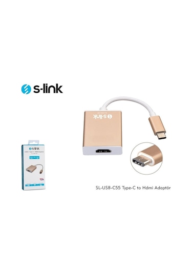 S-Link Sl-Usb-C55 Type-C To Type-C To Hdmi - Adaptör