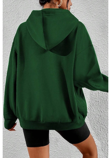 Over Thinking Baskılı Sweatshirt Yeşil