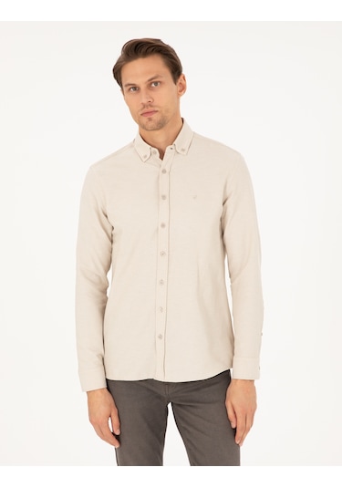 Pierre Cardin Erkek Bej Gömlek Desenli 50297998-vr011 Bej