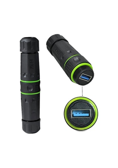 Rogfer M20 5gpbs Usb3.0 Dış Mekan Ip68 Su Geçirmez Konnektör Siyah - Diğer