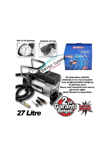 Metal Hava Kompresörü 12 Volt Çelik Gövde