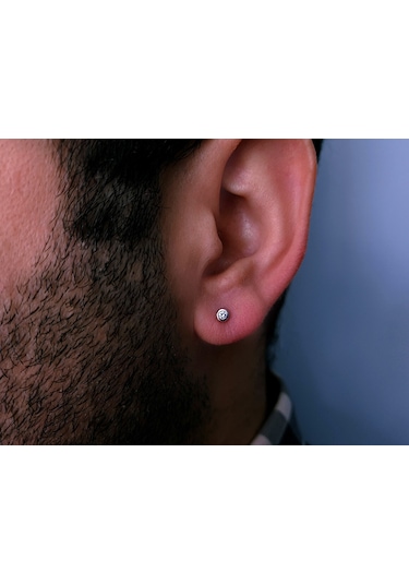 Sirius G Renk 0.05 Karat Pırlanta Tek Taş Erkek Küpesi 0815E0041