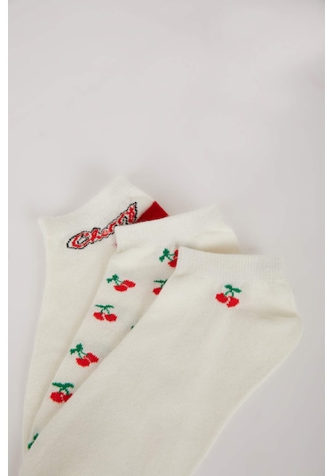 DeFacto Kadın 3'lü Pamuklu Patik Çorap E2145AXNSWT1