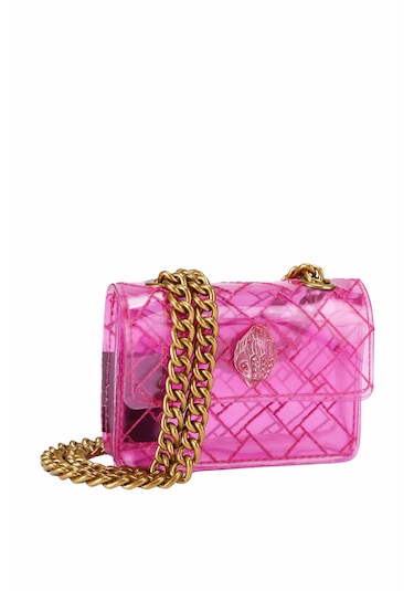 Kurt Geiger Micro Kensington Vinil Kadın Mini Çapraz Çanta Pembe