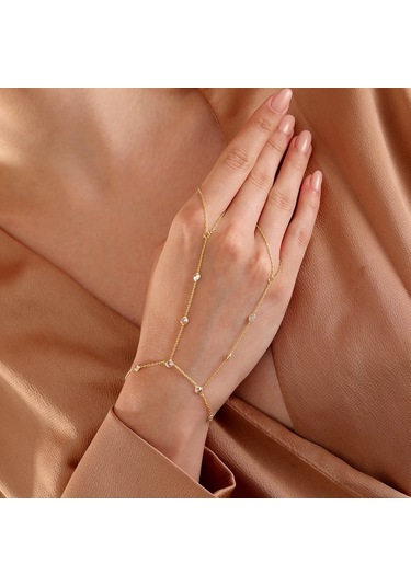 925 Ayar Gümüş Yuvarlak Zirkon Taşlı 2 Parmağa Takılabilen Şahmeran Altın