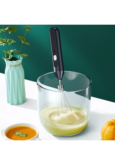 Yaozixa Usb Şarjlı Kablosuz El Mikseri - Siyah Yükseltilmiş Versiyon, 3 Hız Seviyesi, Çıkarılabilir Blender, Mutfak Çırpıcı Aleti Siyah