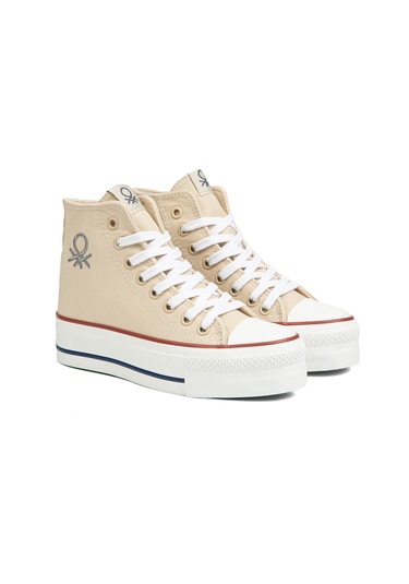 Benetton Bn 30939 3114 Bej Kadın Spor Ayakkabı 001