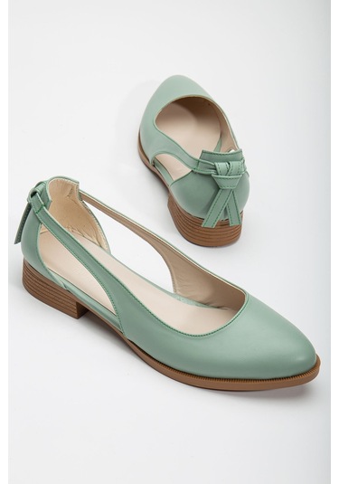 Volpen Cilt Kısa Topuk Ayakkabı Mint Yeşil Yeşil