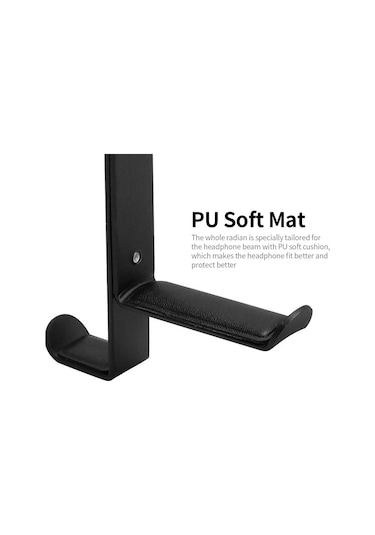 Geeroyoo Metal Masaüstü Kulaklık Tutucusu, Açı Ayarlanabilir, Kayma Önleyici, Tutanaklı Tasarım, Siyah