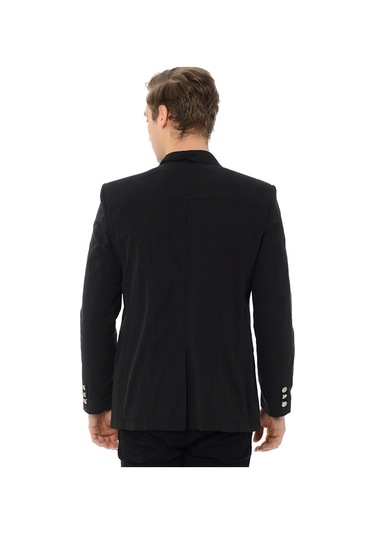 Sposo G-125 İki Düğme Tek Yırtmaç Yarım Astar Sİyah Erkek Ceket Siyah