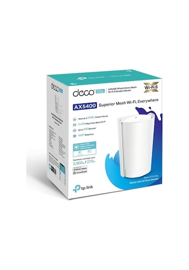 TP-Link Deco X73-DSL 5400 Mbps Ev Wi-Fi 6 Sistemi Modem Router (1-Pack)