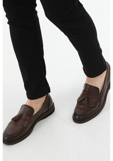 M.Karaca Hakiki Deri Ortopedik Taban  Erkek Ayakkabı Koyu Kahve