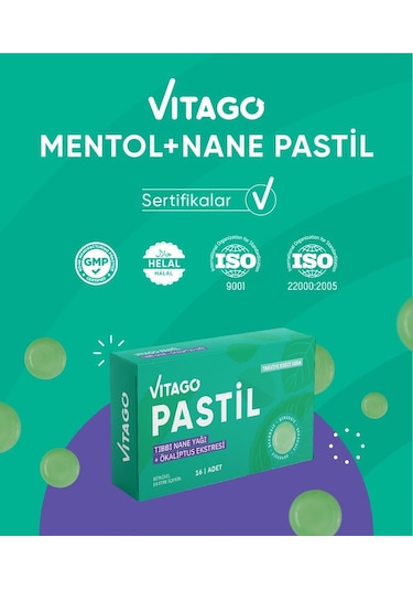 Vitago Nane + Okaliptus Yağı İçeren Takviye Edici Gıda 16 Pastil