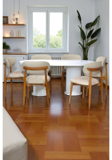 Bohem İskandinav Masa Sandalye Takımı 6 Adet Polo Sandalye Mdf Beyaz Oval Masa Modern Şık Beyaz Bohem İskandinav Masa Sandalye Takımı 6 Adet Polo Sandalye Mdf Beyaz Oval Masa Modern Şık Beyaz