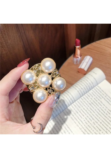 Goldenqian Lüks Elmas Inci Telefon Zil Tutucu Popüler Cep Telefonu Parmak Yüzük Katlanır Tutucu İphone Samsung Kavrama Montaj Braketi 9 9