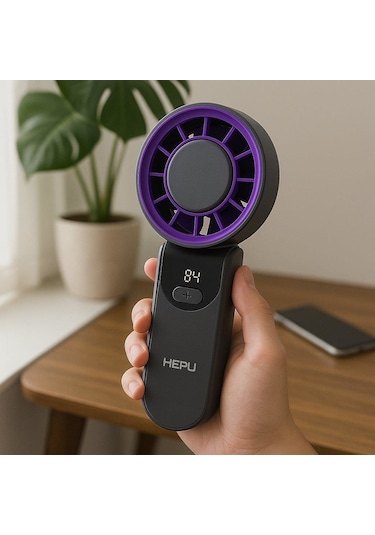 Hepu Hp-f18 Sessiz Çalışan Usb Şarjlı El Tipi Üfleme + Mini Fan