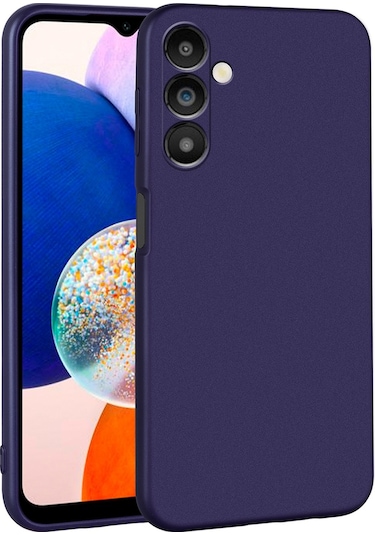 Noktaks - Galaxy Uyumlu A14 Uyumlu - Kılıf Mat Soft Premier Silikon Kapak - Lacivert - T26032 Lacivert