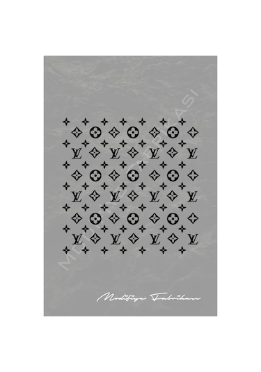 Lv Desen Sticker 25x25 Cm - Araç -motor - Laptop - Kask - Siyah -