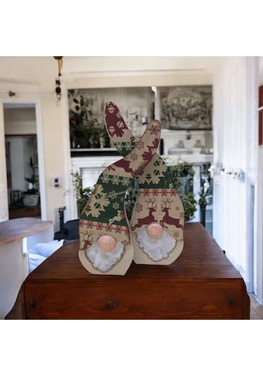 Gnome, Burnuk, Sakallı Kafadar Geyikler Ahşap Dekor