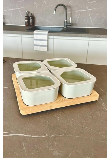 Neoflam Fika One 4'lü Kahvaltı Saklama Kabı Seti Bej