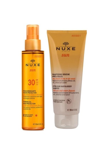 Nuxe Bronzlaştırıcı Vücut Yağı SPF30 150 ML + Şampuan 200 ML