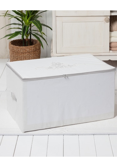 Madame Coco Çiçek Desen Baskılı Hurç - Beyaz Bhu-0464x41x35cm-beyaz Beyaz