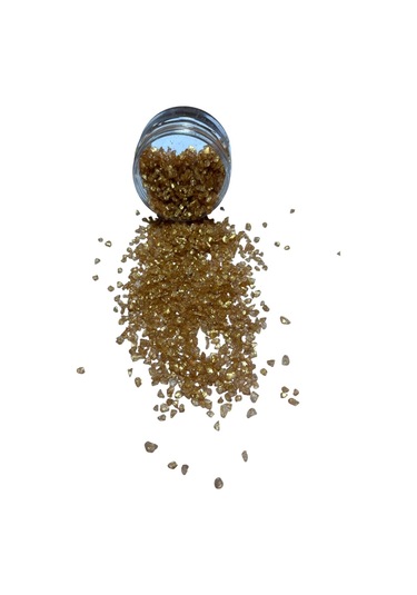 Epoksi Çalışmalarınız İçin Parlak Cam Kırıkları 2-4 Mm Antik Altın 100 Gr