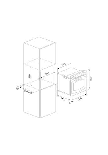 Tecna 8126 6 Fonksiyon Siyah Ankastre Fırın
