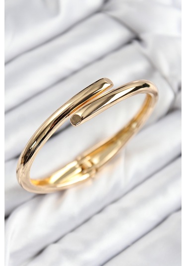 Pirinç Kesik Model Gold Renk Kadın Kelepçe Çok Renkli