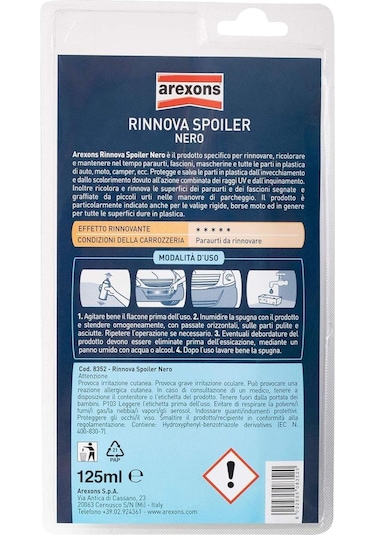 Arexons Tampon Ve Dış Plastik Aksam Yenileyici- Siyah 125 Ml