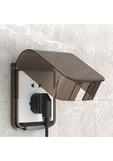 Homyl Su Geçirmez Çıkış Fişi Kapağı Duvar Soket Siyah