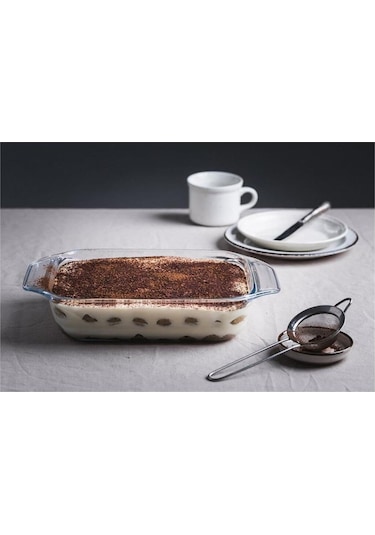 Pyrex Cam Dikdörtgen Fırın Kabı 40x27 Cm Renkli Çok Renkli