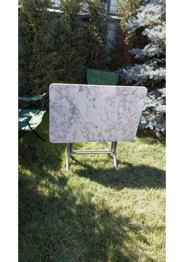 Dekoratif Katlanır Masa Bahçe Ve Çalışma Masası 60 90 Bulut Mermer Diğer