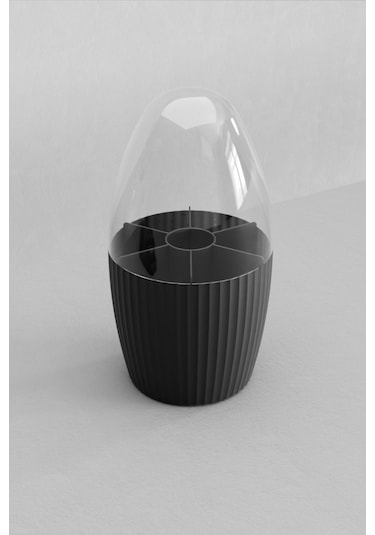 Bayev 2 Adet 7 Bölmeli Siyah + Beyaz Makyaj Fırçası Ve Kozmetik Düzenleyici Şeffaf Kapaklı Organizer