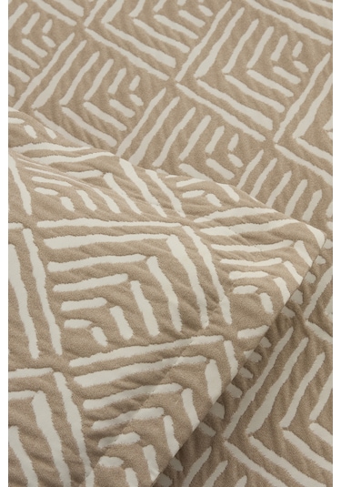 Kaşmir Home Space Çift Kişilik Yatak Örtüsü Takımı Bej Bej
