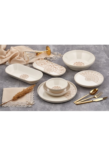 Taç Laterna Vicenza 53 Parça 12 Kişilik Porselen Yemek Takımı