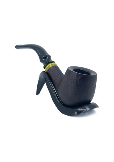 Dapper Bent Apple Briar Gül Kökü 9 Mm Filtreli El Yapımı Pipo - 2641