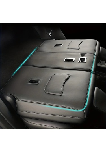 Honeybeeshop Tesla Model 3 Y Arka Koltuk Koruyucu Tekme Paspası Pu Deri Kaplamalı Çizilmeye Dayanıklı