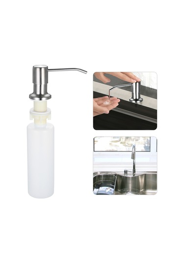 Xindoker 300ml El Operasyonlu Sabun Dağıtıcı, Çelik Ve Krom Kaplama, Mutfak/banyo Lavabo Uyumlu, Kolay Kurulum Gümüş