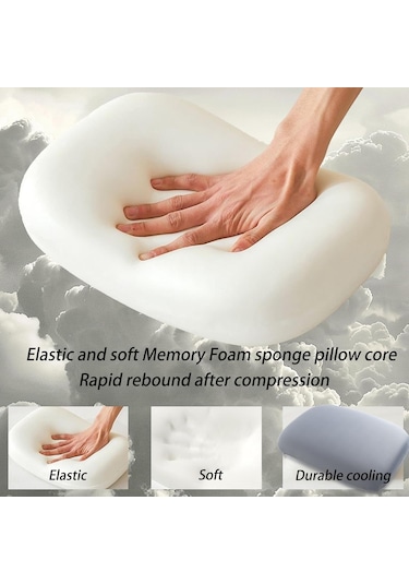 Geeksen Taşınabilir Hafif Seyahat Boyun Yastığı, Hafıza Köpüğü Ve Kolay Temizlenebilir Kılıf İle Rahatlık Sunar Gri