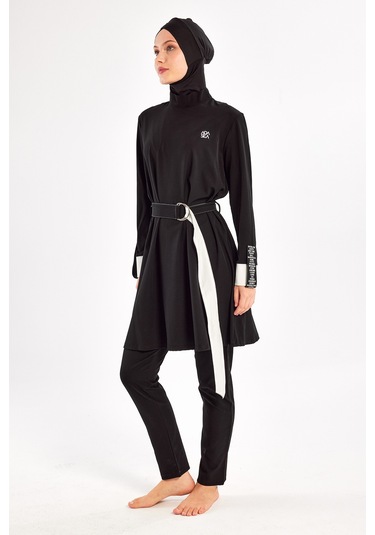 Spor Likra Tam Kapalı Tesettür Mayo 1221 Siyah14 Siyah