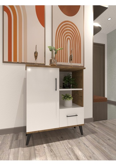 Lüx Raflı Düşer Kapak Mutfak Dolabı 74x75x35 Cm