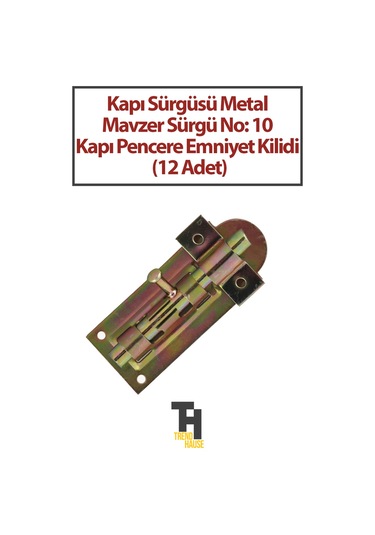Kapı Sürgüsü Metal Mavzer Sürgü No: 10 Kapı Pencere Emniyet Kilidi 12 Adet